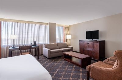 Austin hotel room with TV