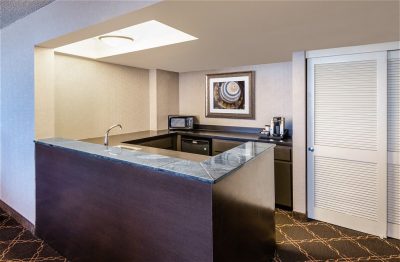 Austin hotel room with kitchenette